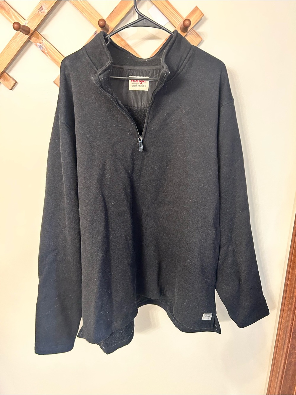 Wrangler Black Half-Zip Pullover Sweater